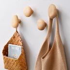 WoodCraft Wooden Wall Hooks Set – Handmade design of walnut and beech wood