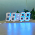 Digital 3D LED Wall Clock – Modern design with dimming function and optimal visibility