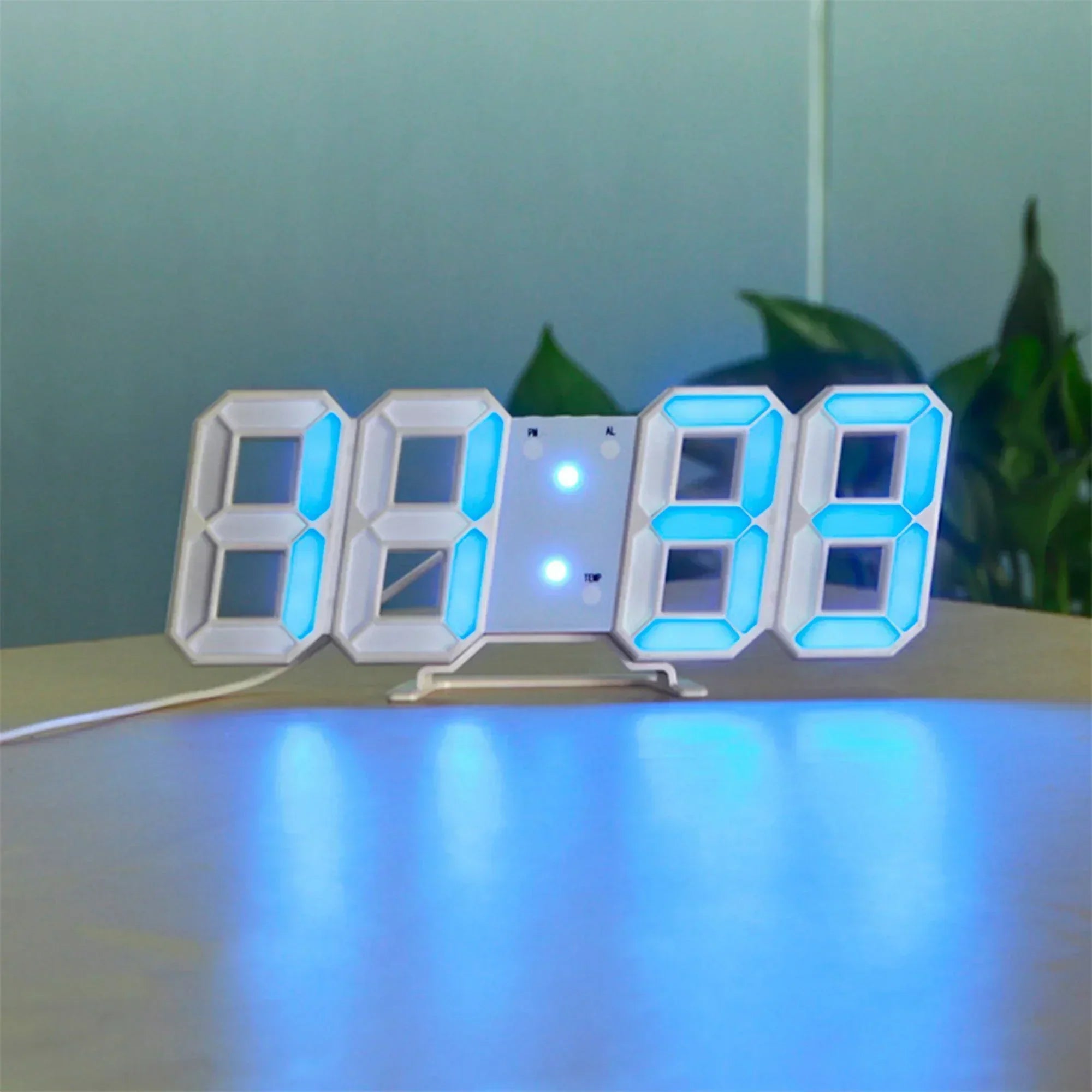 Digital 3D LED Wall Clock – Modern design with dimming function and optimal visibility