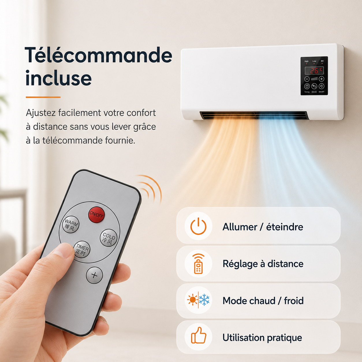 Air Conditioning | Heating and Cooling | Wall Mounted with Remote Control