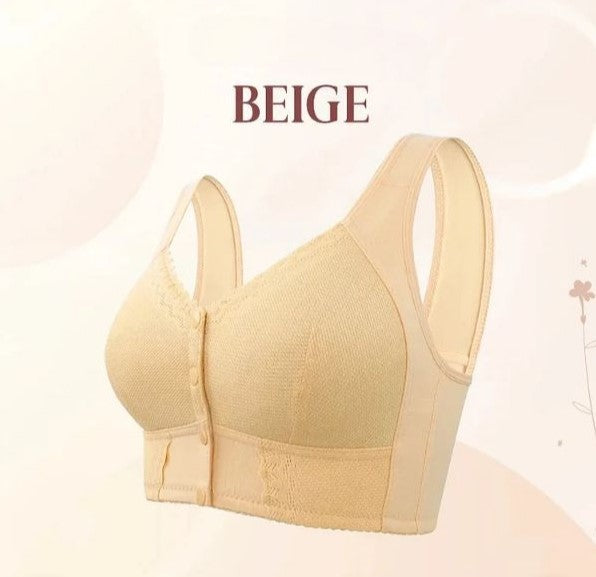 Comfortable Cotton Bra with Front Closure Support for Mature Women