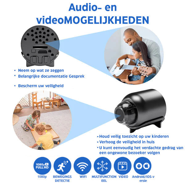 MiniEye Full HD Security Camera | Compact Mini Camera with Night Vision & Motion Detection