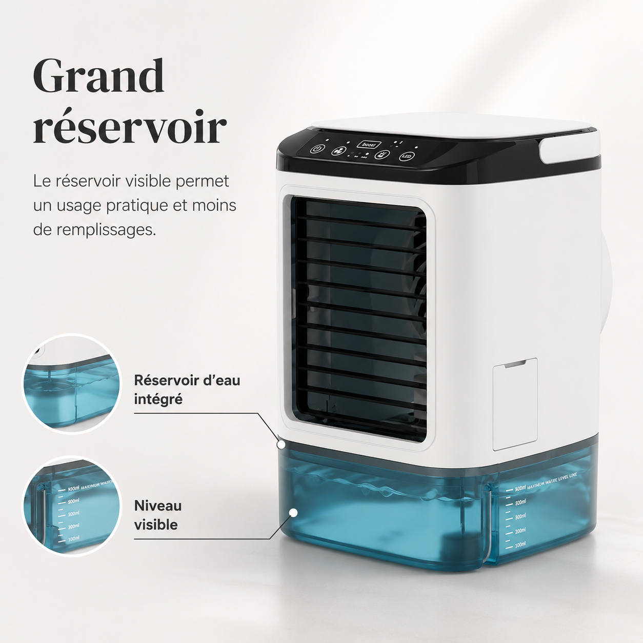Portable Mini Air Conditioner Water-Cooled – USB Powered with Large Reservoir