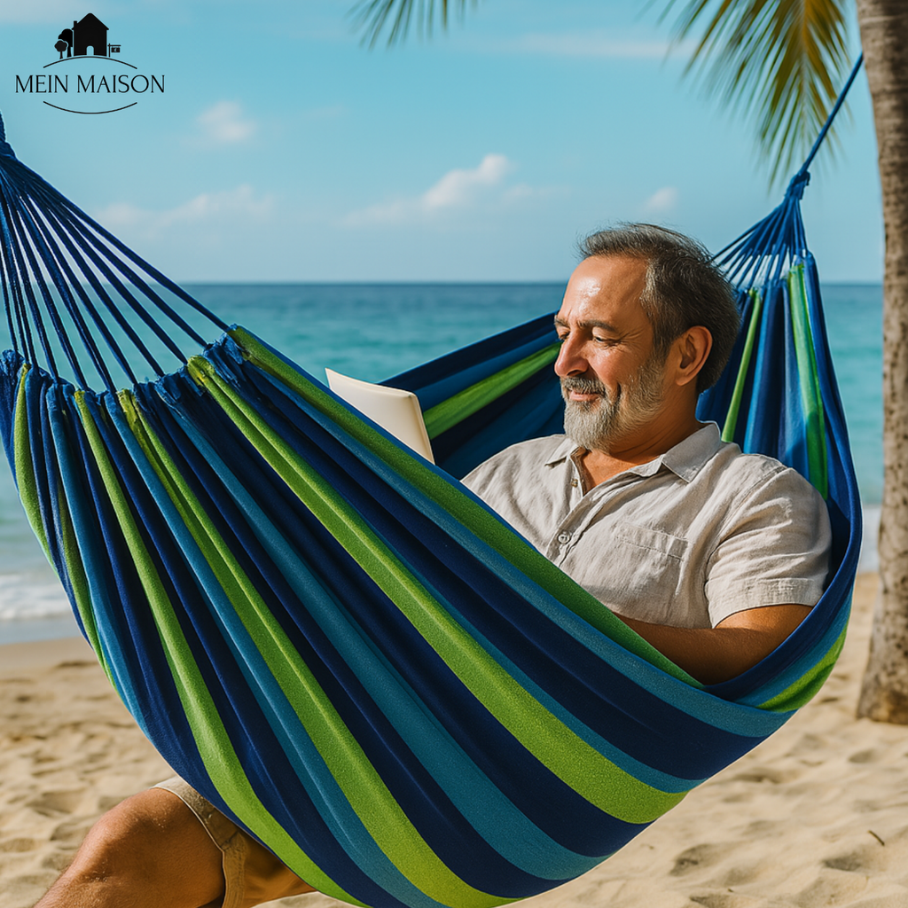 RelaxoLounge Hammock Made from Durable Canvas with Non-Slip Design, Load Capacity 200 kg