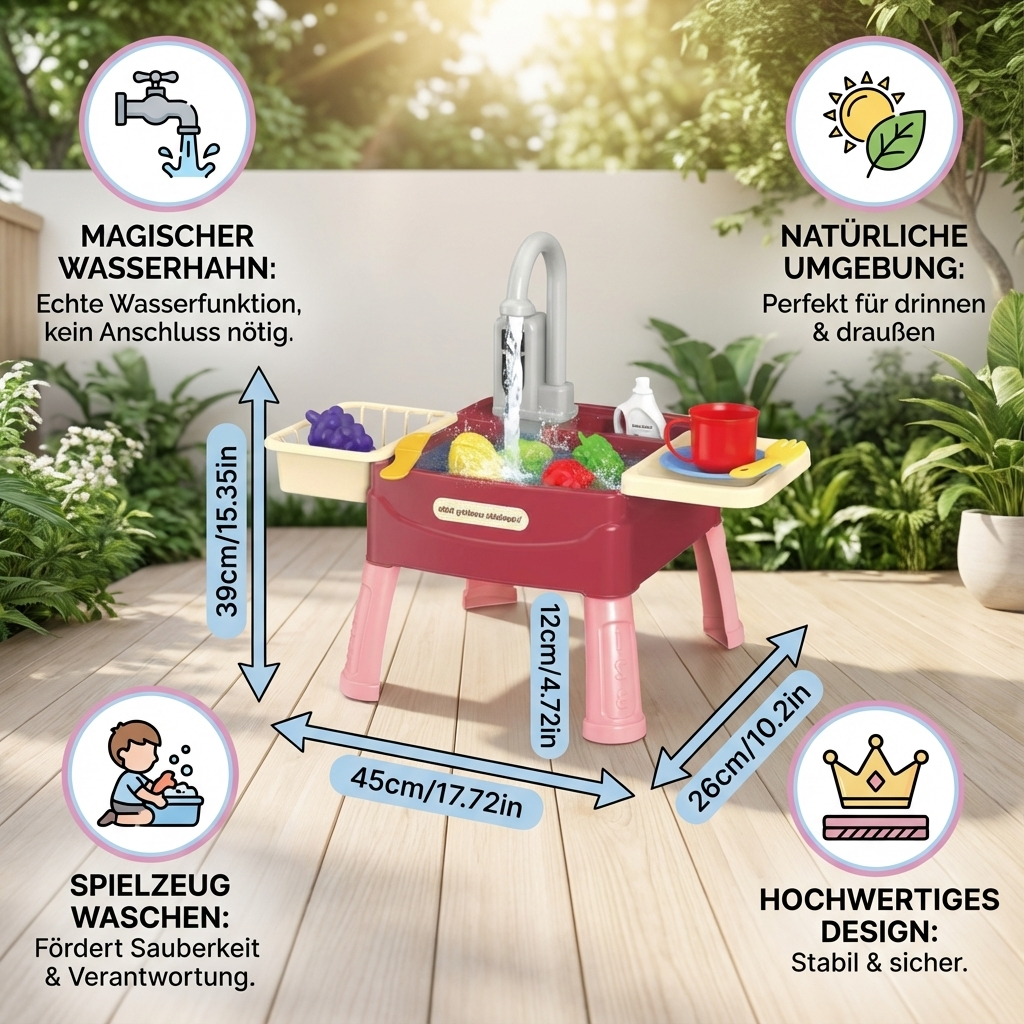 WasserWunder Play Kitchen with Magical Tap for Children