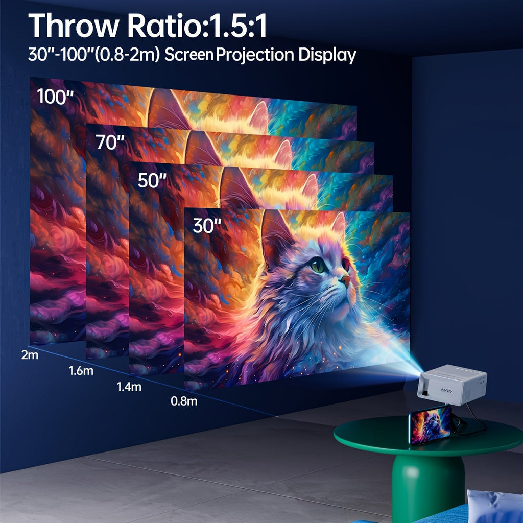 Ultra-Bright Mini Projector 3000 Lumen – Portable, HDTV & USB, Ideal for Home Cinema & Outdoors!