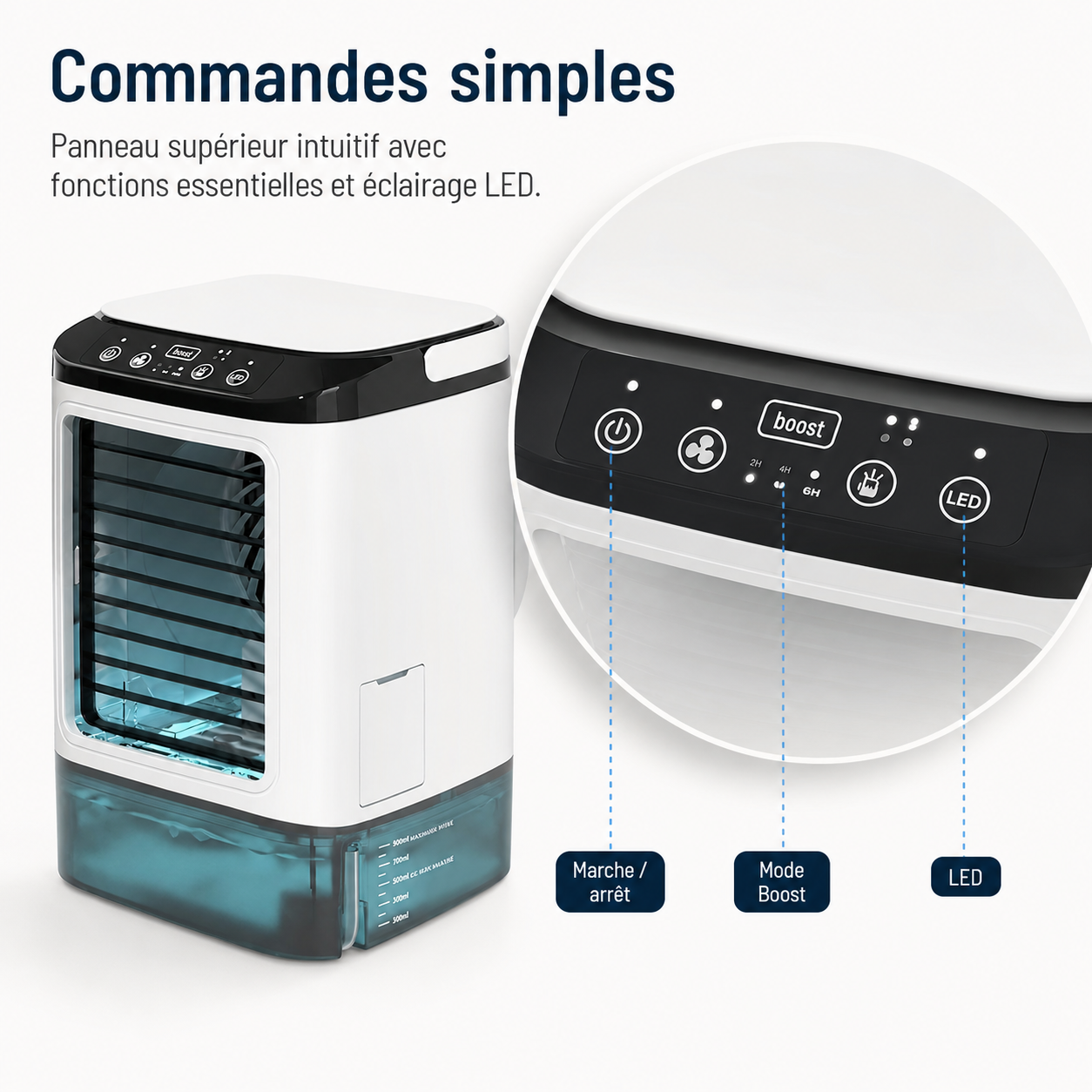 Portable Mini Air Conditioner Water-Cooled – USB Powered with Large Reservoir