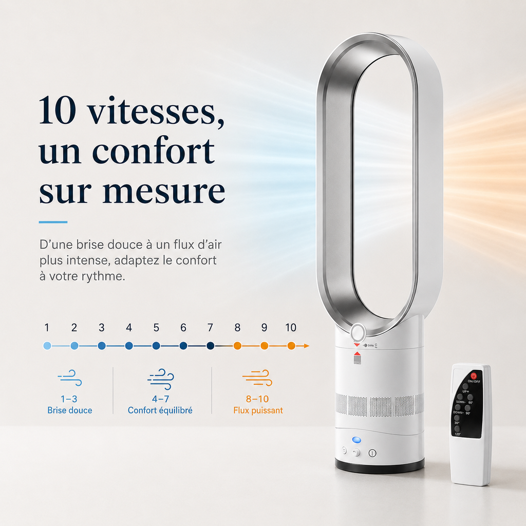 AeroLuxe Blade-Free Tower Unit for All-Season Comfort