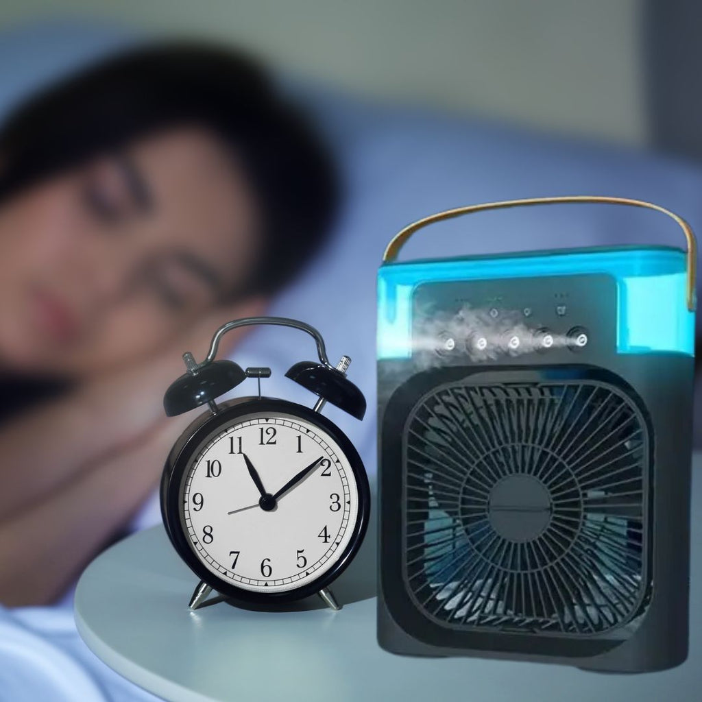 3-in-1 Air Cooler, Humidifier & Air Purifier – Portable Air Conditioning for Indoor Use with LED Light