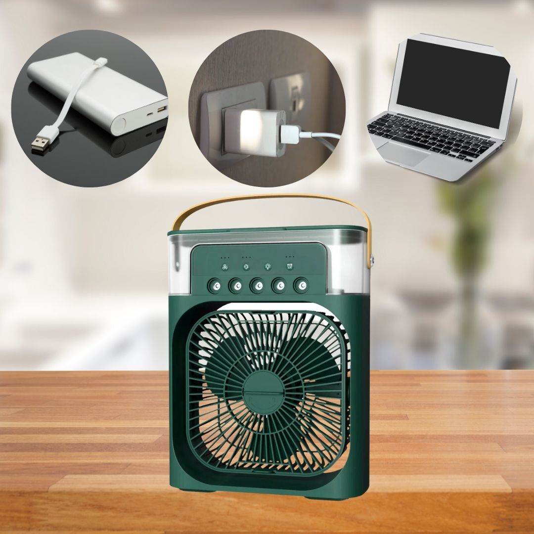 3-in-1 Air Cooler, Humidifier & Air Purifier – Portable Air Conditioning for Indoor Use with LED Light