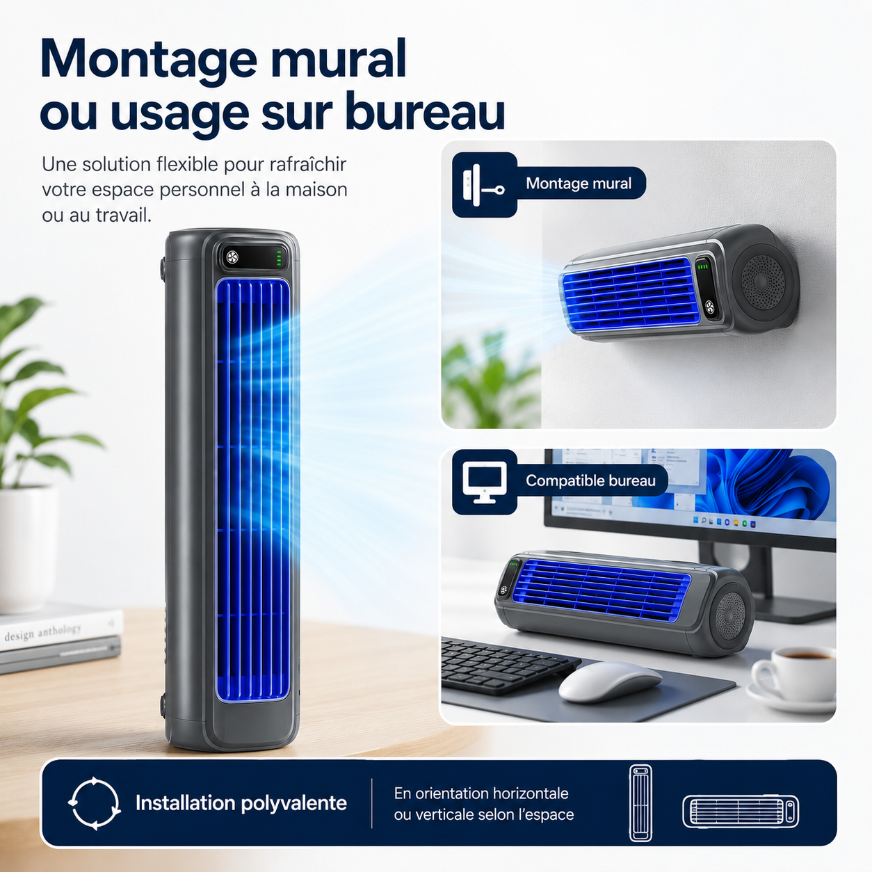 AirWave – Portable Rechargeable Air Conditioner with 12 Hours of Battery Life