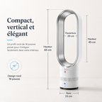 AeroLuxe Blade-Free Tower Unit for All-Season Comfort