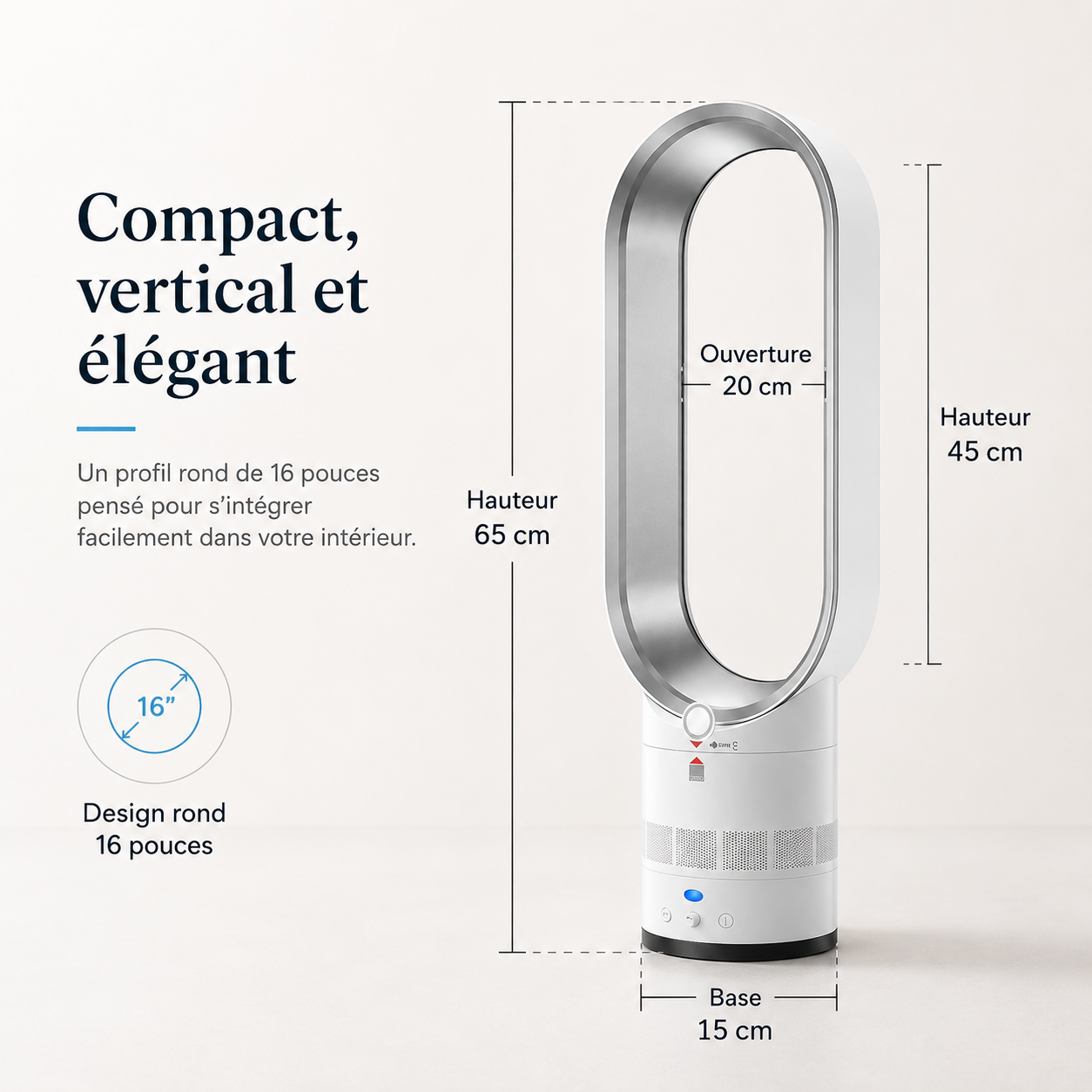 AeroLuxe Blade-Free Tower Unit for All-Season Comfort
