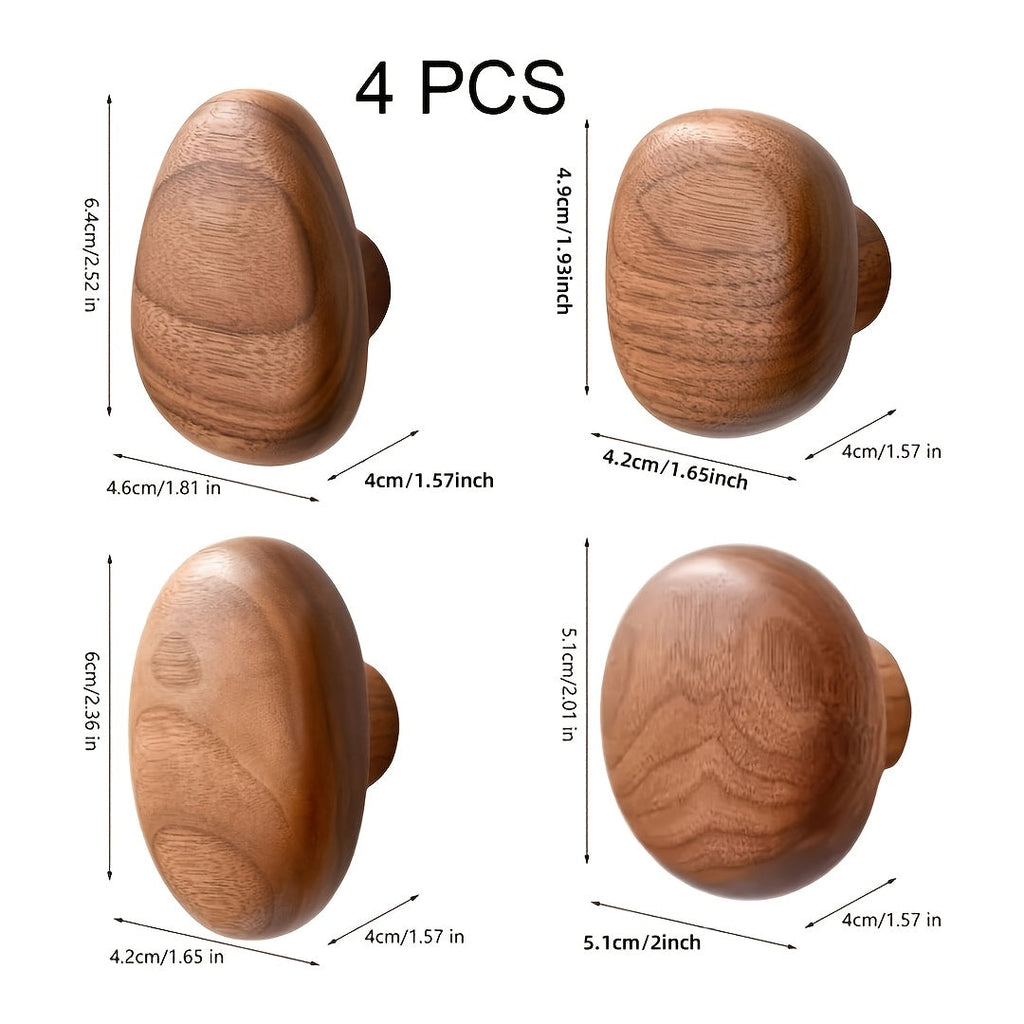 WoodCraft Wooden Wall Hooks Set – Handmade design of walnut and beech wood