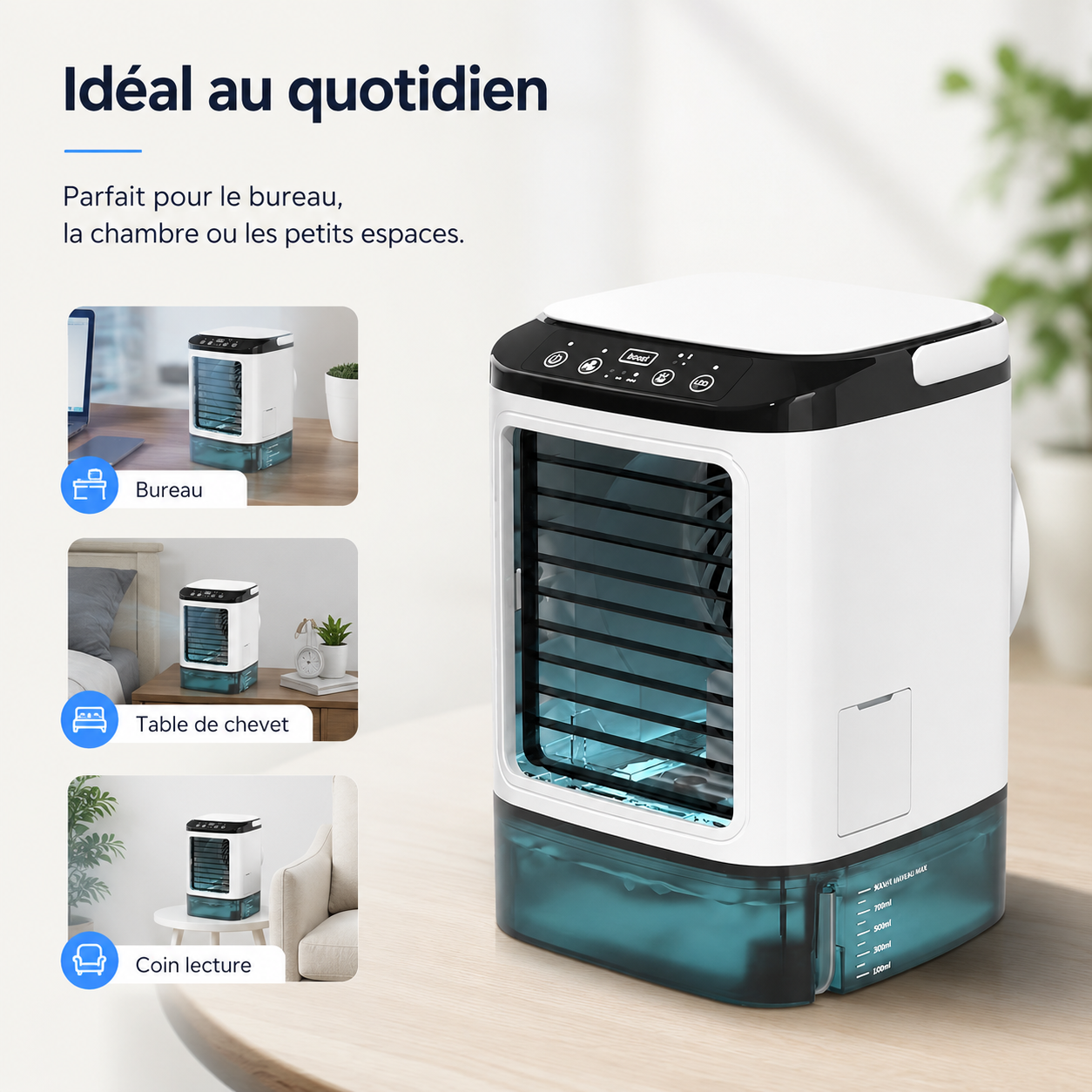 Portable Mini Air Conditioner Water-Cooled – USB Powered with Large Reservoir