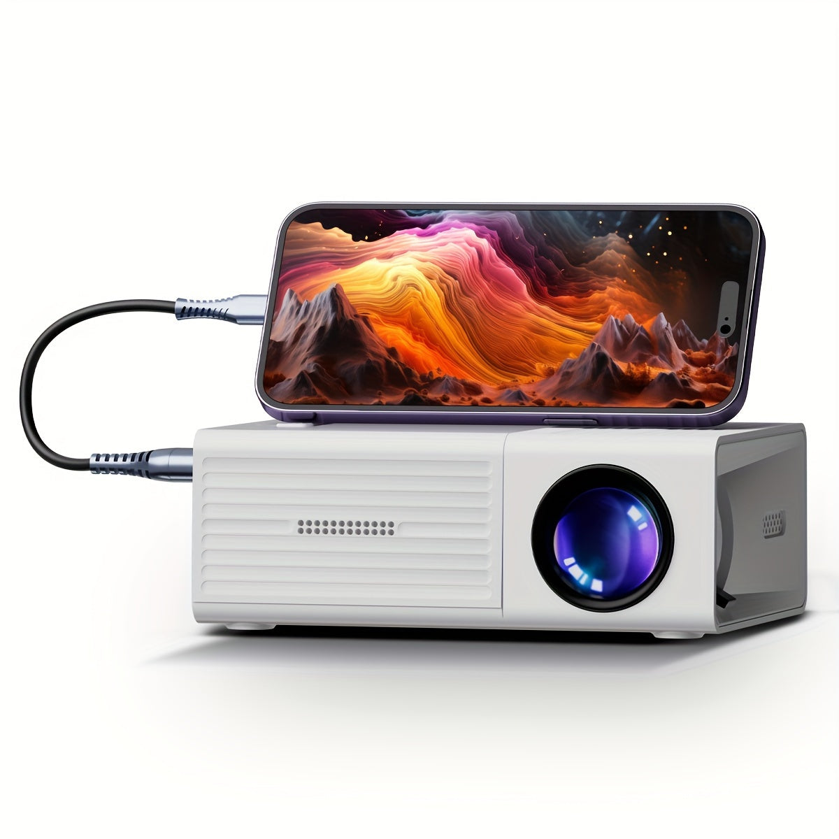 Ultra-Bright Mini Projector 3000 Lumen – Portable, HDTV & USB, Ideal for Home Cinema & Outdoors!