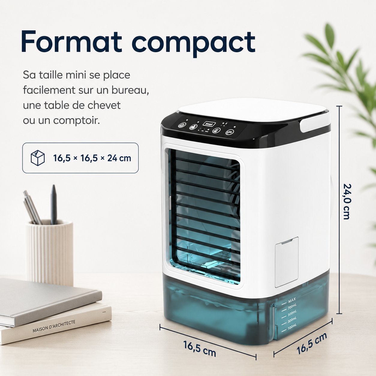 Portable Mini Air Conditioner Water-Cooled – USB Powered with Large Reservoir