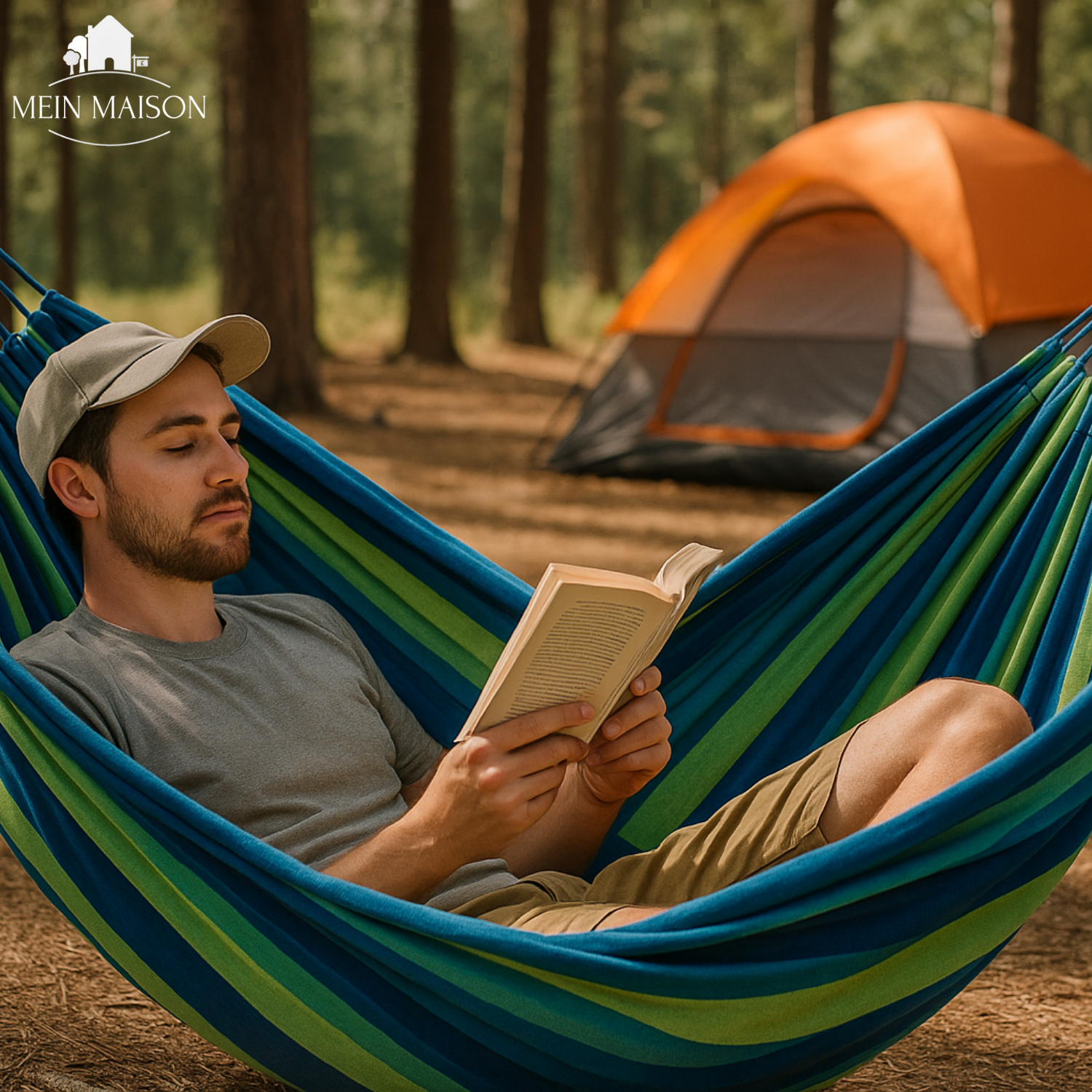 RelaxoLounge Hammock Made from Durable Canvas with Non-Slip Design, Load Capacity 200 kg