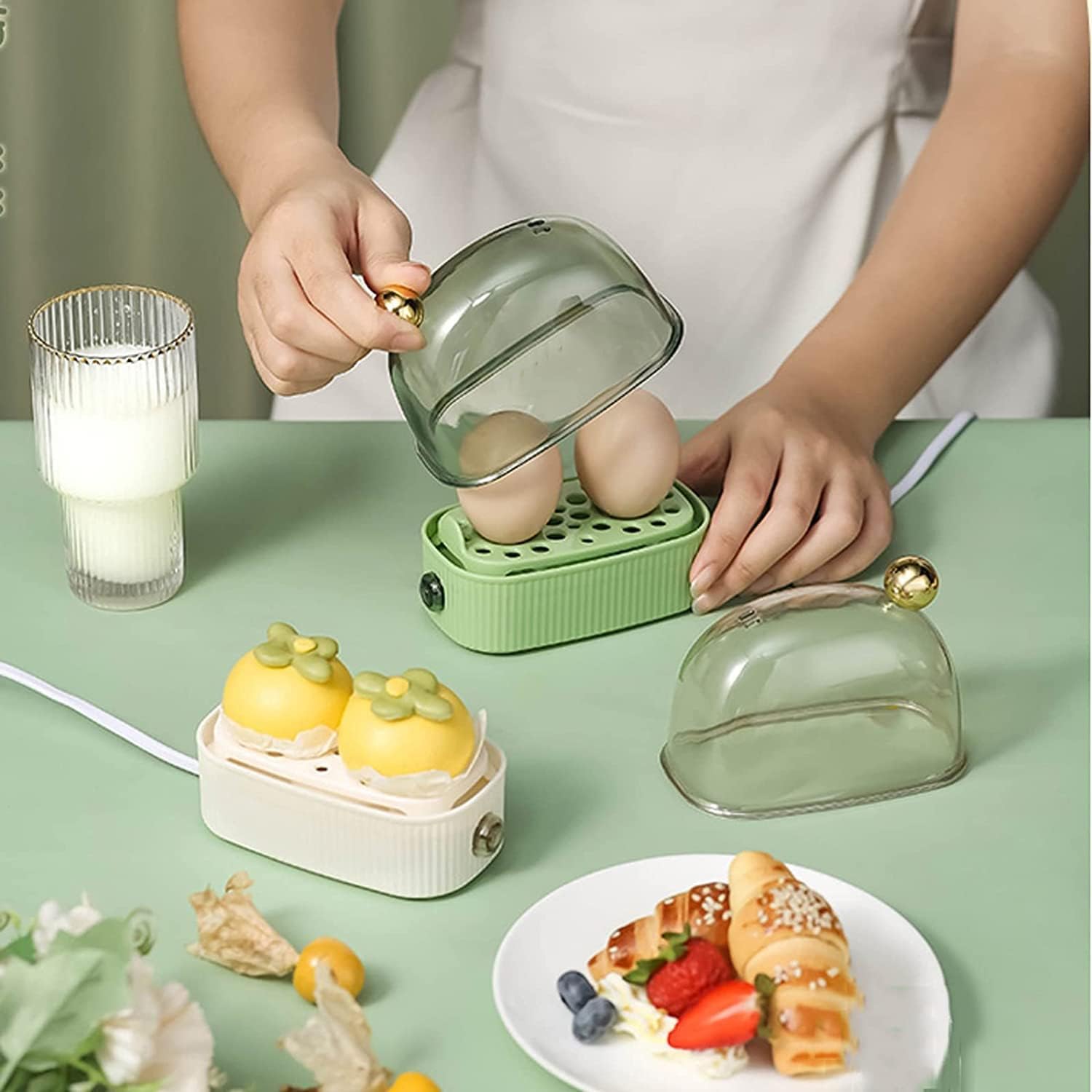 KookNest Mini Egg Cooker – Automatic Electric Egg Cooker for 2 Eggs