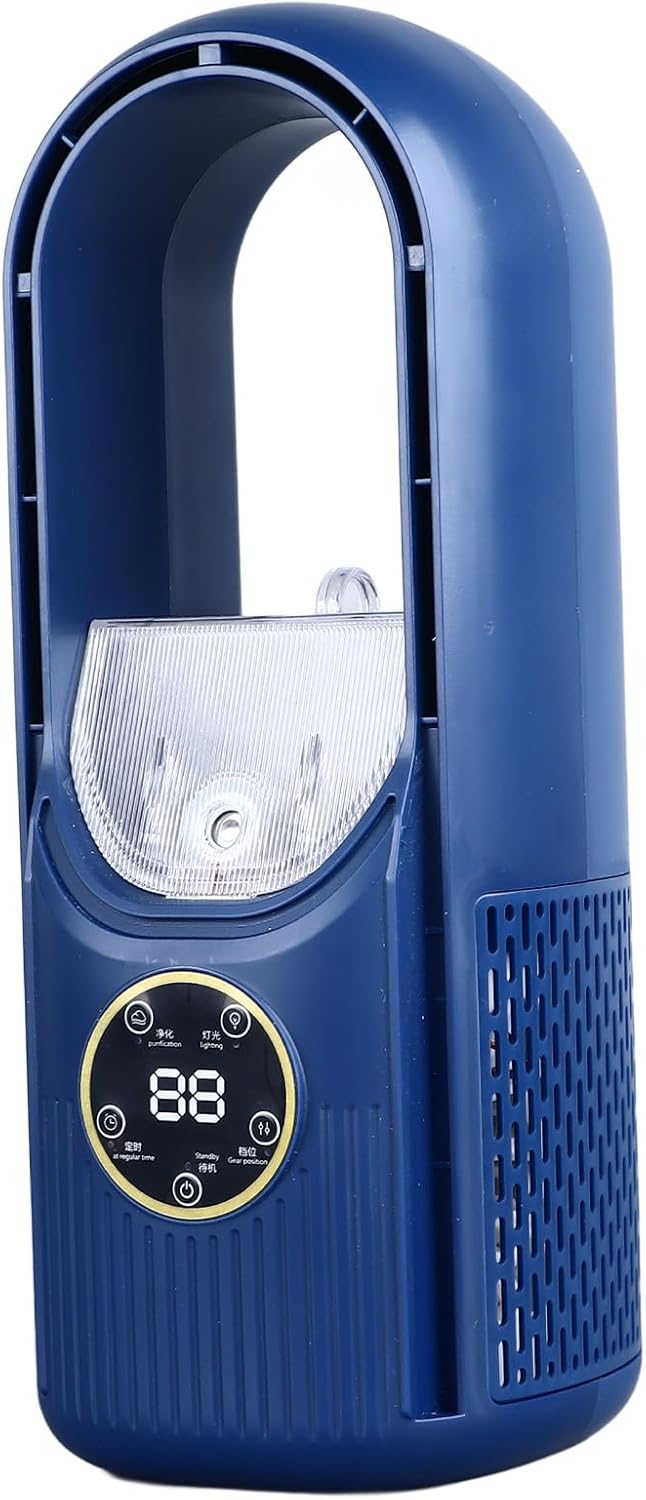 Portable Bladeless Misting Fan with 6 Speeds and USB Rechargeable Battery