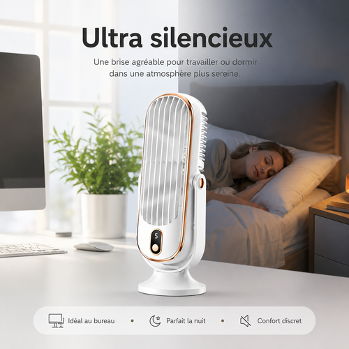 AeroLux Elite Cooling Fan | Dual Motor, 720° Rotation, USB Rechargeable & Ultra Silent for Ultimate Comfort Anywhere