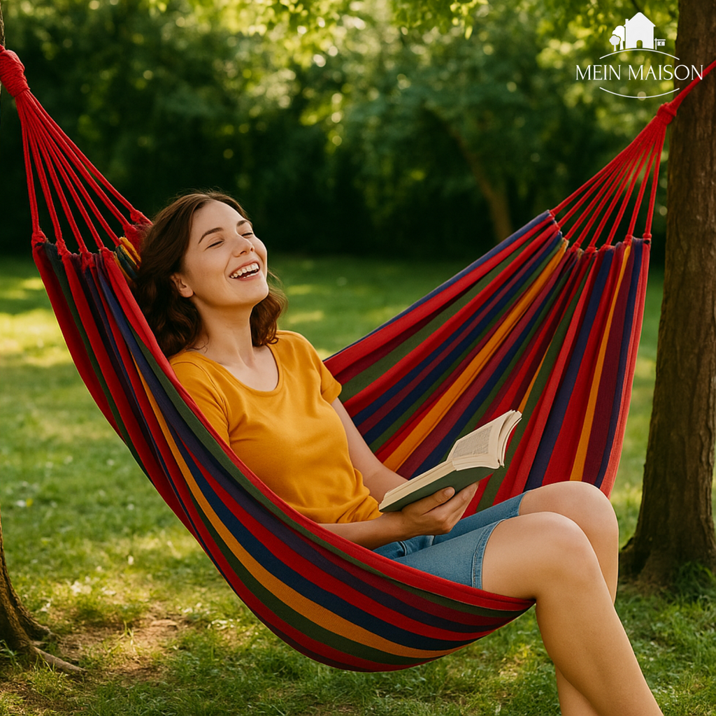 RelaxoLounge Hammock Made from Durable Canvas with Non-Slip Design, Load Capacity 200 kg