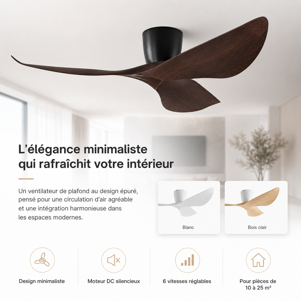 Nelvarn – Minimalist Ceiling Fan with Blades