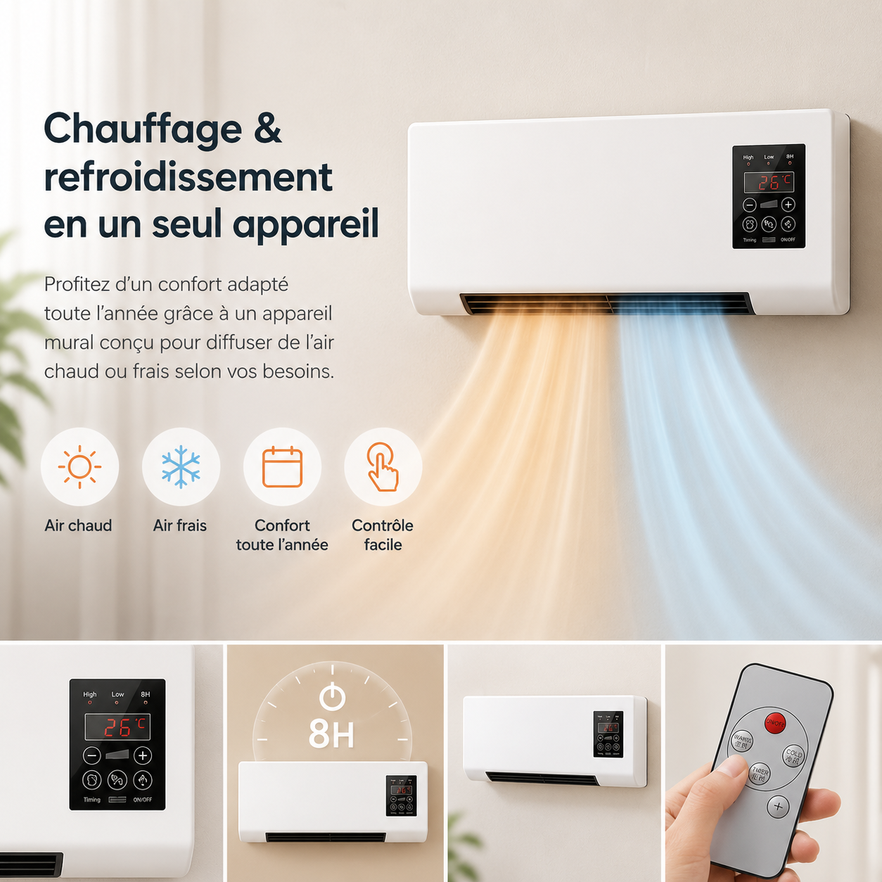 Air Conditioning | Heating and Cooling | Wall Mounted with Remote Control