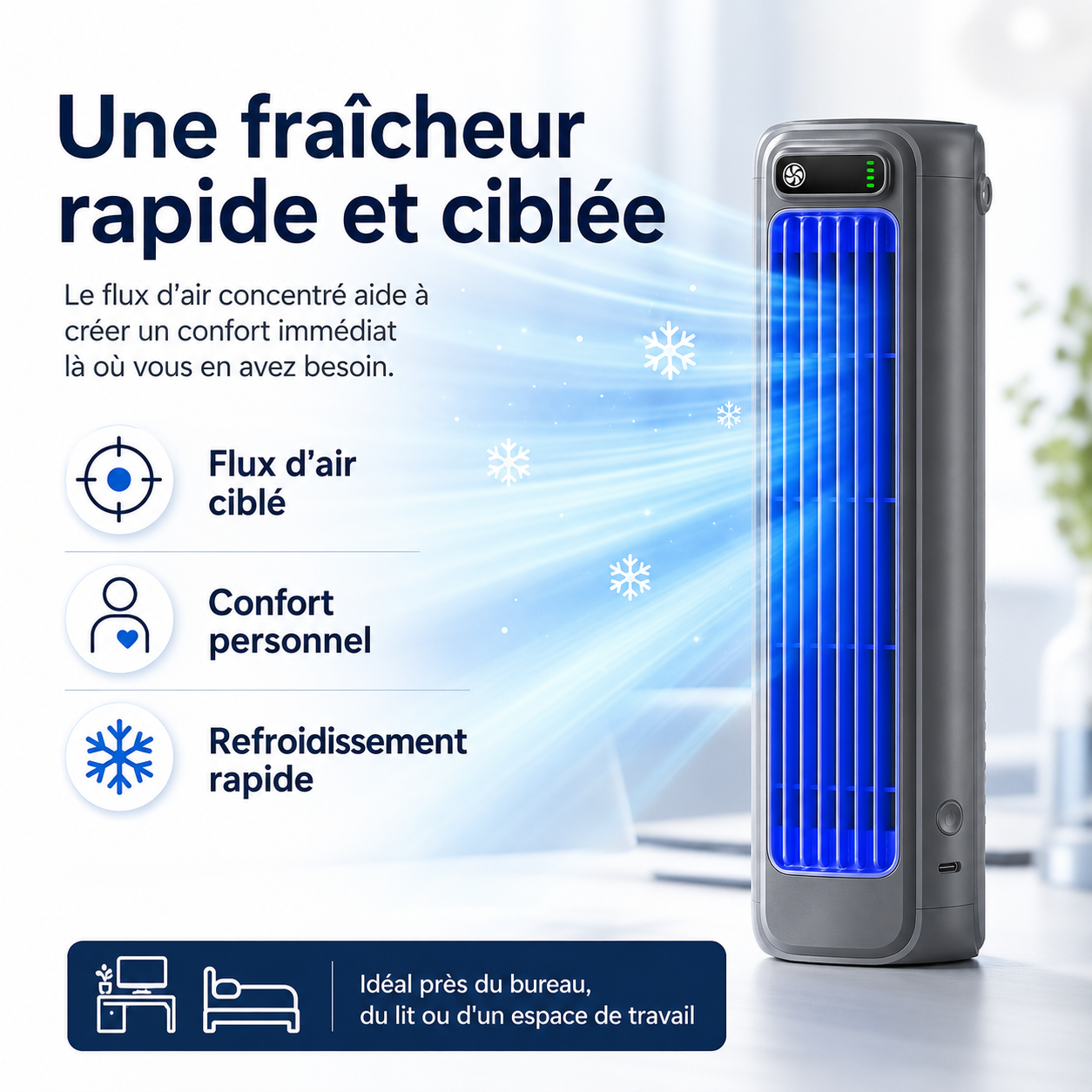 AirWave – Portable Rechargeable Air Conditioner with 12 Hours of Battery Life