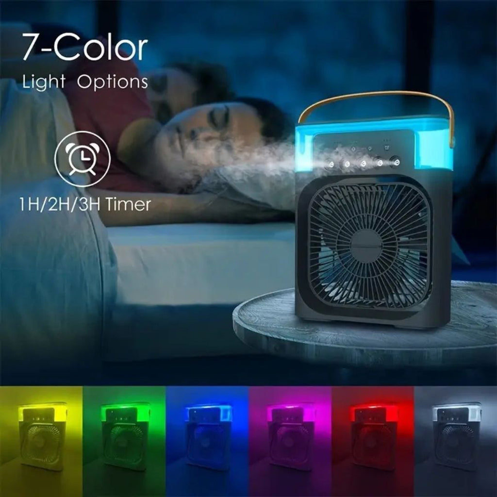 3-in-1 Air Cooler, Humidifier & Air Purifier – Portable Air Conditioning for Indoor Use with LED Light