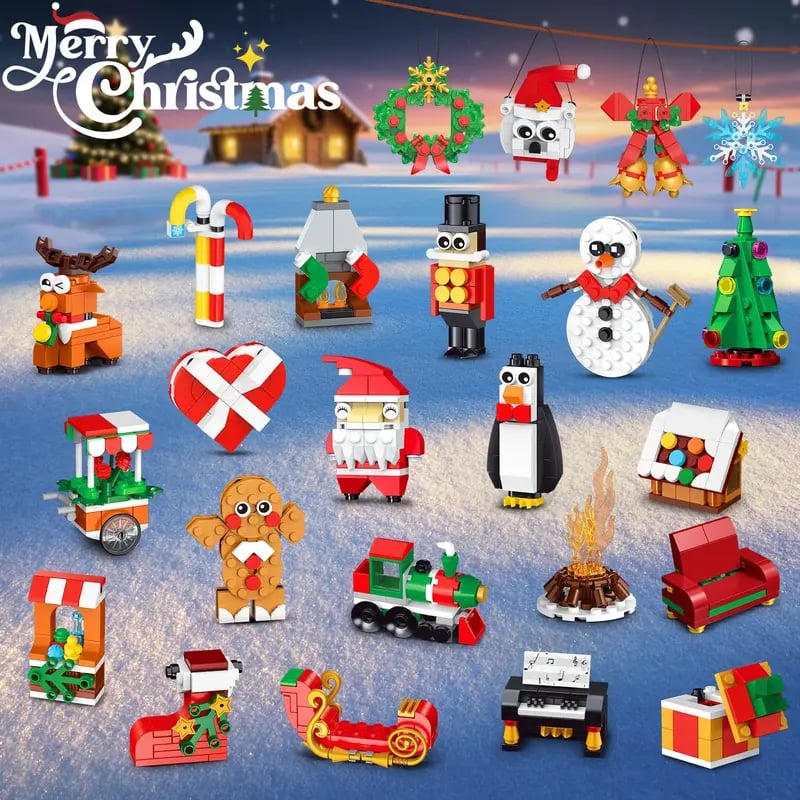 CraftVent | 24 Days Christmas Countdown Ornaments Building Set Advent Calendar