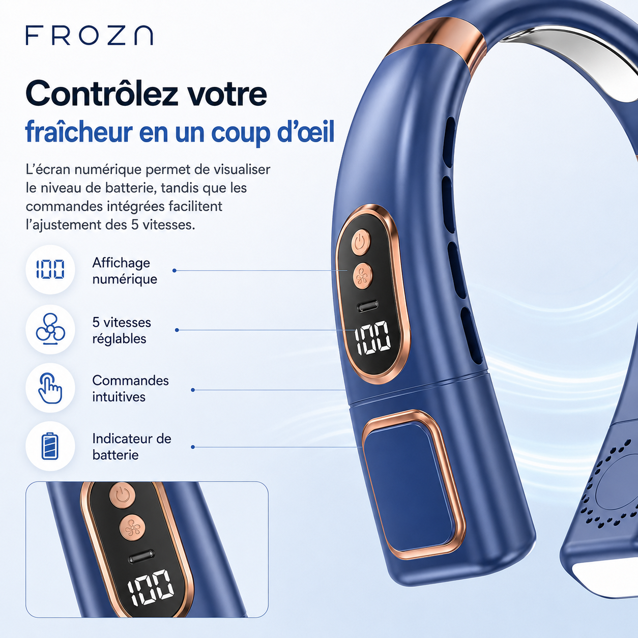 Froza – 360° Digital Neck Fan
