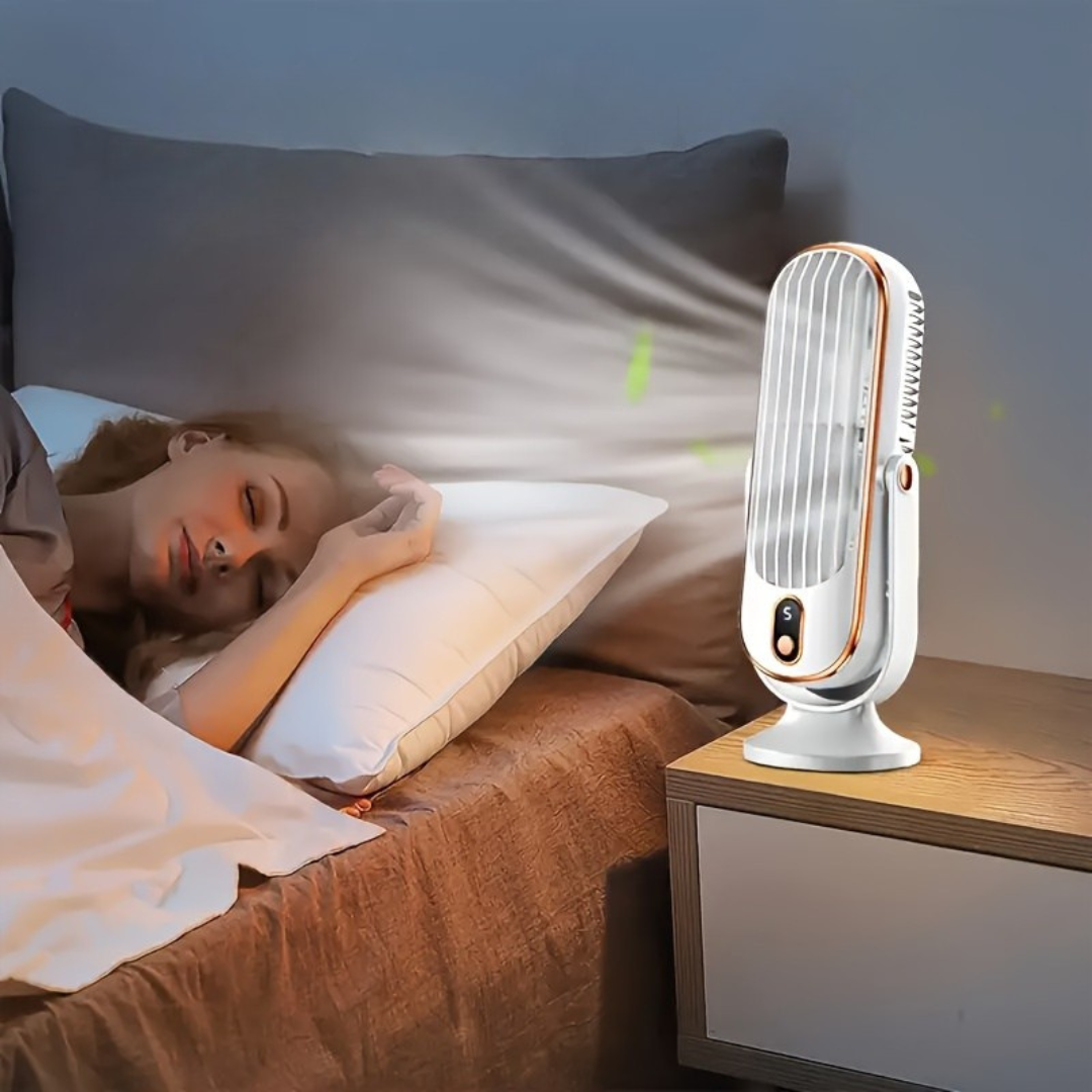AeroLux Elite Cooling Fan | Dual Motor, 720° Rotation, USB Rechargeable & Ultra Silent for Ultimate Comfort Anywhere