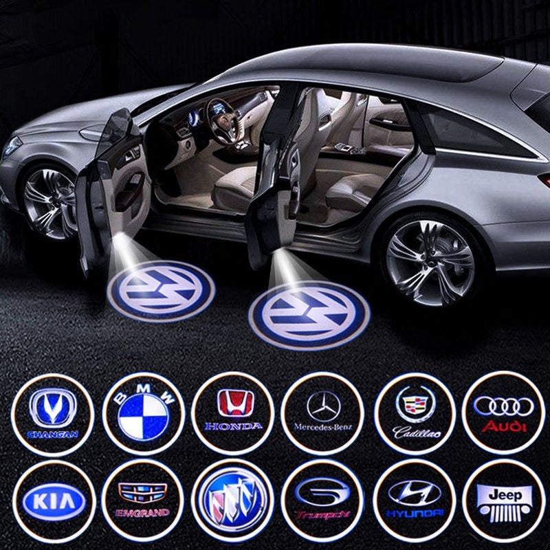 Auto LED Door Lighting 3D Light Projection Magnetic Sensor Easy Installation