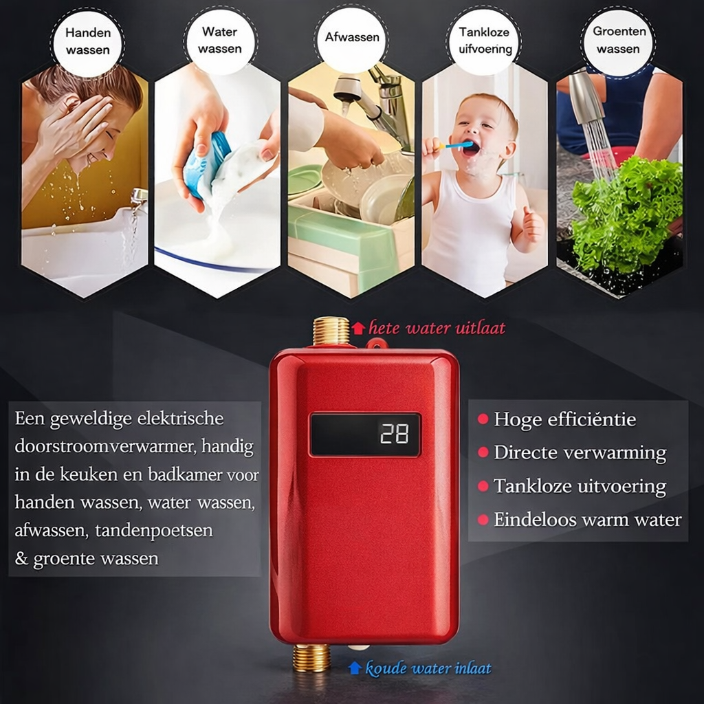 Tankless Electric Boiler Smart Water Heater with Temperature Protection