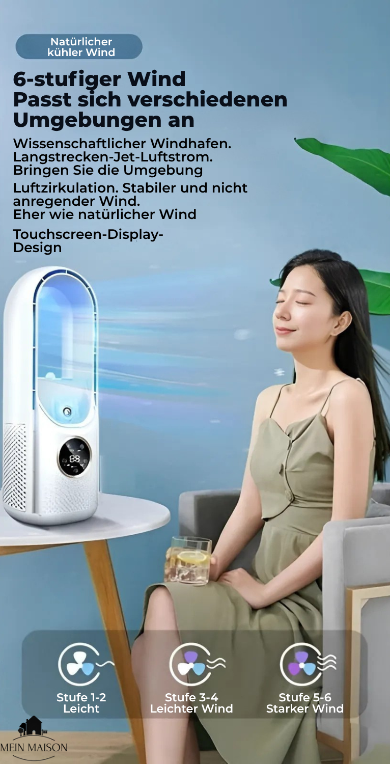 Blade-less USB Fan Air Cooler Quiet with Timer and Humidification