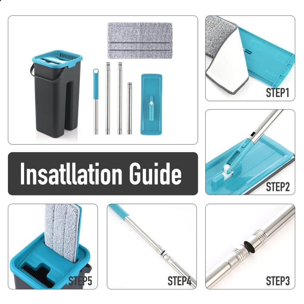 Magic Mop – Includes 4 Pads, 360° Rotatable & Washable