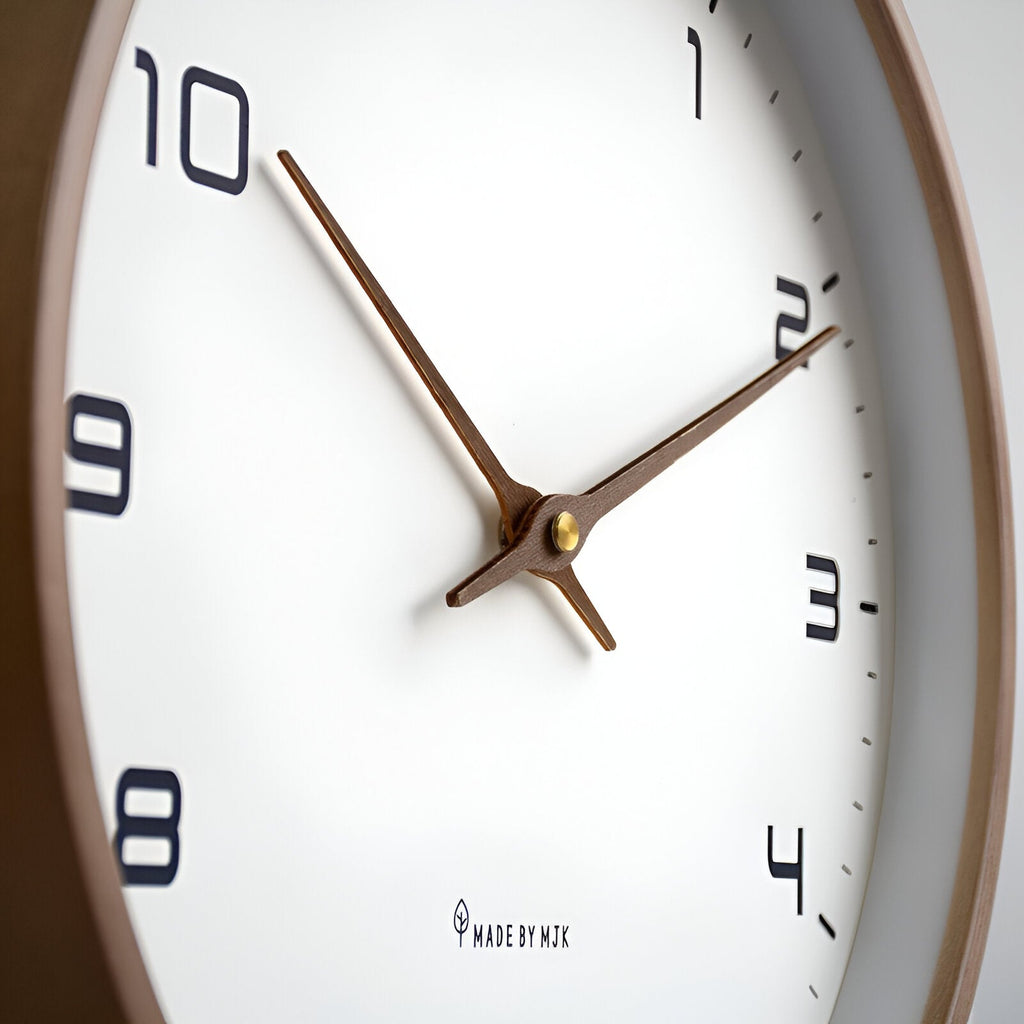 Scandinavian Wooden Wall Clock Minimalist Design for Living Room, Office and Kitchen