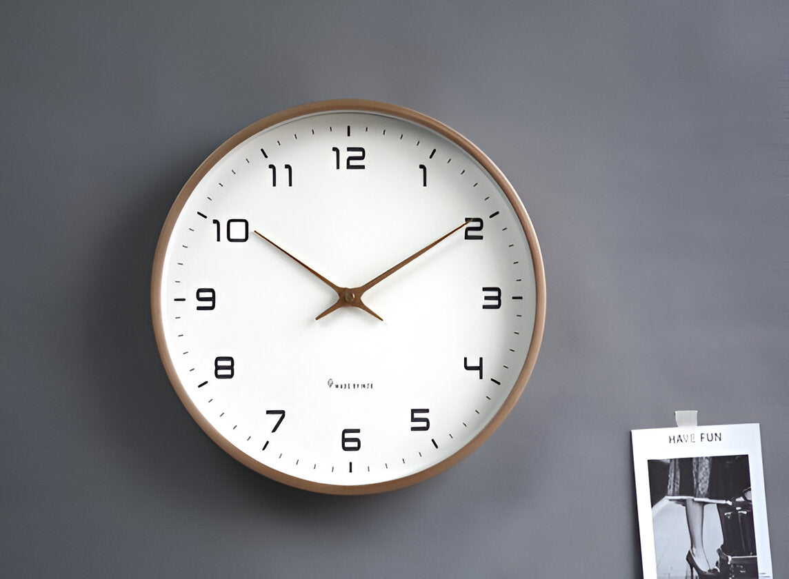 Scandinavian Wooden Wall Clock Minimalist Design for Living Room, Office and Kitchen