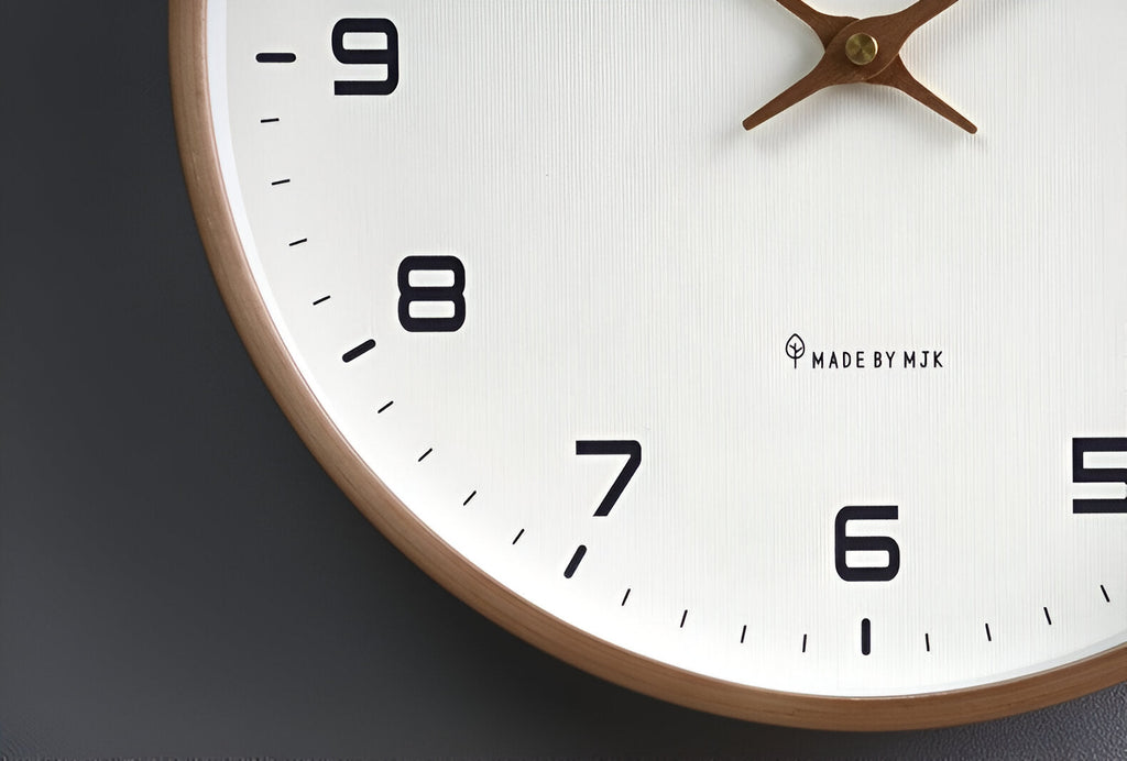 Scandinavian Wooden Wall Clock Minimalist Design for Living Room, Office and Kitchen