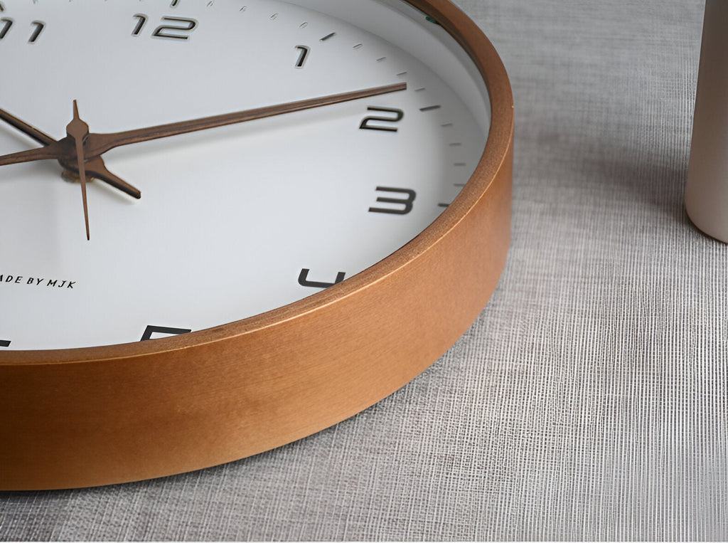 Scandinavian Wooden Wall Clock Minimalist Design for Living Room, Office and Kitchen