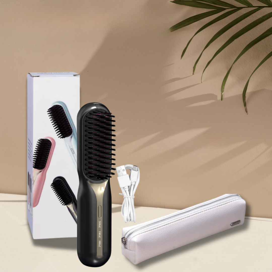 Wireless Hair Stylers Brush Travel-Friendly for Straightening and Curling Rechargeable for All Hair Types
