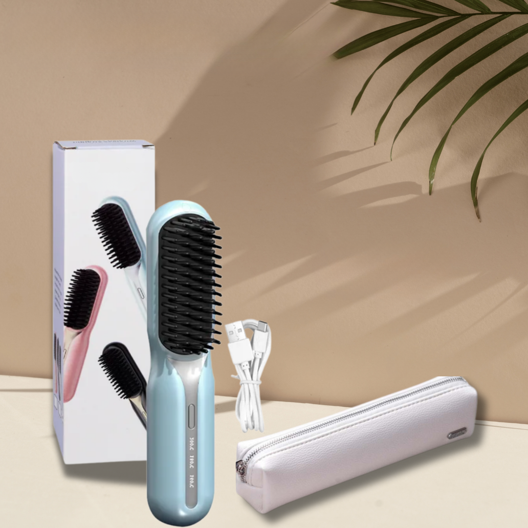 Wireless Hair Stylers Brush Travel-Friendly for Straightening and Curling Rechargeable for All Hair Types