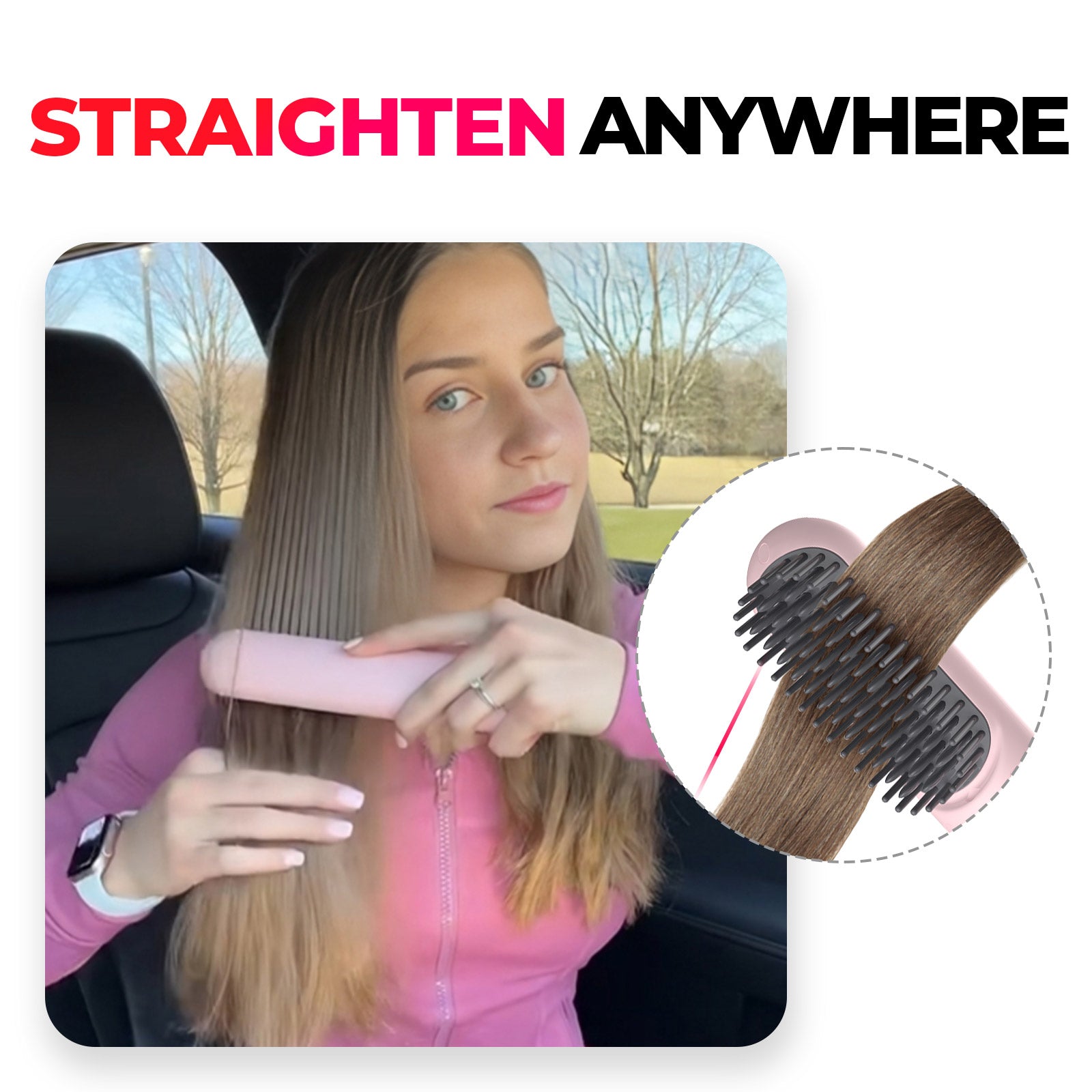 Wireless Hair Stylers Brush Travel-Friendly for Straightening and Curling Rechargeable for All Hair Types
