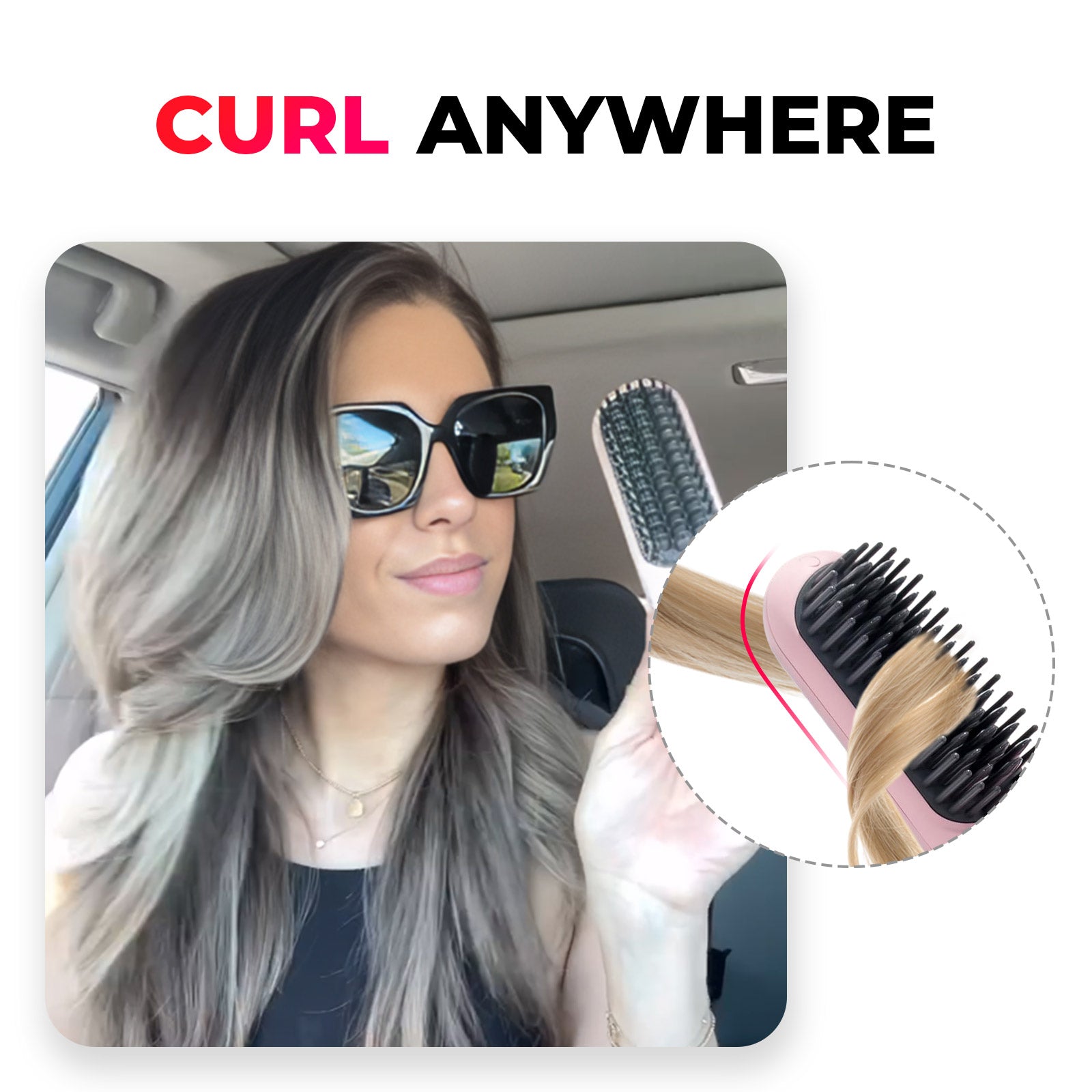 Wireless Hair Stylers Brush Travel-Friendly for Straightening and Curling Rechargeable for All Hair Types