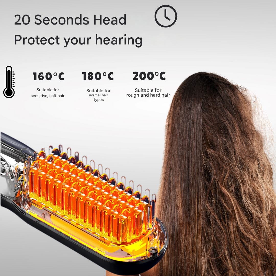 Wireless Hair Stylers Brush Travel-Friendly for Straightening and Curling Rechargeable for All Hair Types