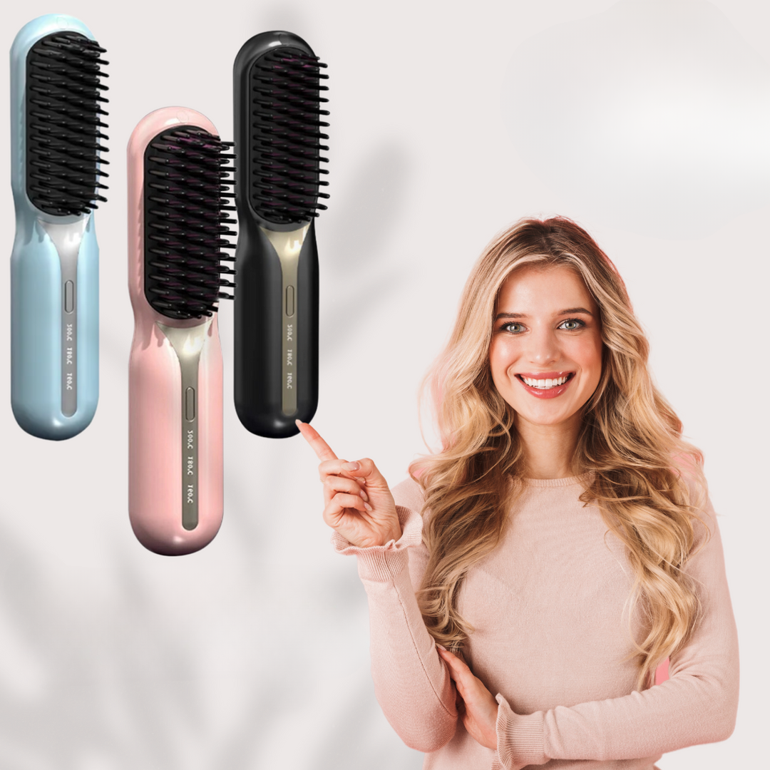 Wireless Hair Stylers Brush Travel-Friendly for Straightening and Curling Rechargeable for All Hair Types