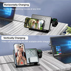 3-in-1 Fast Charging Station | Premium Wireless Charger Docking Station with Alarm Clock | for Apple iPhone, Watch & AirPods