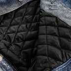 Men’s Abstract Chain Print Oversized Denim Jacket