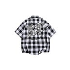 Men’s Black and White Checkered Short Sleeve Shirt